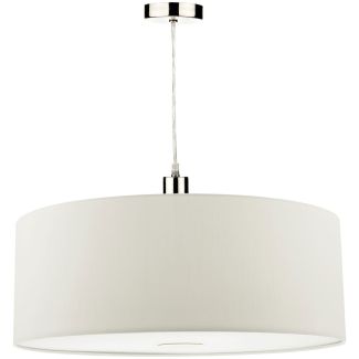 DAR RON862 RONDA EASY FIT 60CM FAUX SILK WHITE DRUM SH