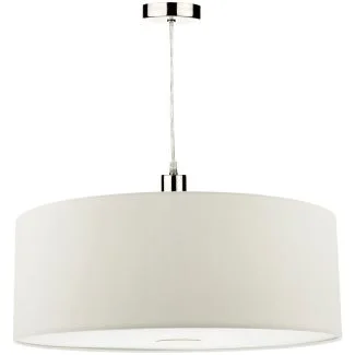 DAR RON862 RONDA EASY FIT 60CM FAUX SILK WHITE DRUM SH