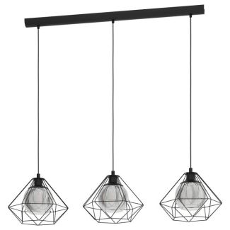 EGLO 43483 LAMPA VERNHAM OPRAWA WISZĄCA HL/3 E27 SCHWARZ/SW-TRANSP.VERNHAM