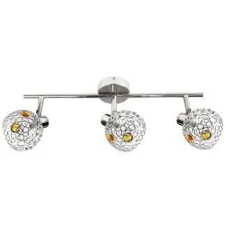 CANDELLUX 93-12197 ARON LISTWA 3X40W G9 CHROM KRYSZTAŁ BURSZTYN