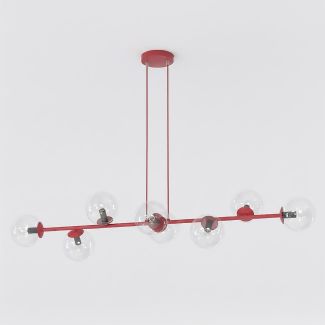 EMIBIG 1645/8 MAGNUS 8 BURGUNDY TRANSPARENT LAMPA WISZĄCA