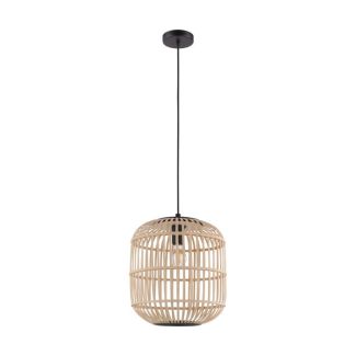 EGLO 43216 LAMPA BORDESLEY OPRAWA WISZĄCA HL/1 E27 Ø350 SCHWARZ/HOLZ BORDESLEY