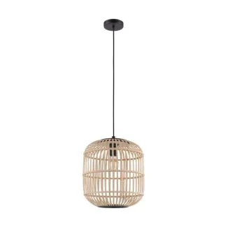 EGLO 43216 LAMPA BORDESLEY OPRAWA WISZĄCA HL/1 E27 Ø350 SCHWARZ/HOLZ BORDESLEY