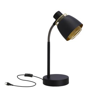 CANDELLUX 41-13774 ALEKSANDRIA LAMPA STOŁOWA CZARNY 1X40W E14 KLOSZ CZARNY+ZŁOTY