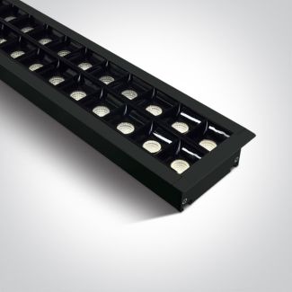 ONE LIGHT 38150BR/B/C Pitrofos czarna oprawa wpuszczana UGR17 4000K 40W + 4 klipsy mocujące, 4 złącza & 2 zaślepki