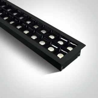 ONE LIGHT 38150BR/B/C Pitrofos czarna oprawa wpuszczana UGR17 4000K 40W + 4 klipsy mocujące, 4 złącza & 2 zaślepki