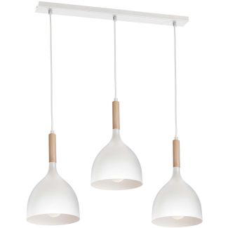 LUMINEX 1196 żyrandol listwa Noak white/natural wood 3