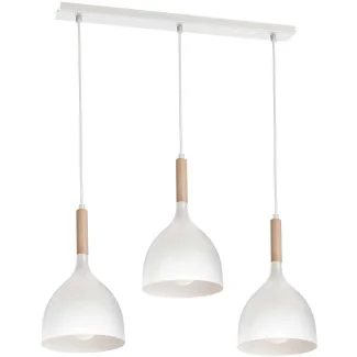LUMINEX 1196 żyrandol listwa Noak white/natural wood 3