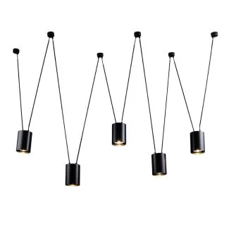 ANTIGO Lampa wisząca VIWIN 5 - Czarna (5000 mm) 9023