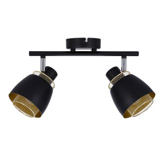 CANDELLUX 92-13743 ALEKSANDRIA LAMPA SUFITOWA LISTWA CZARNY 2X40W E14 KLOSZ CZARNY+ZŁOTY