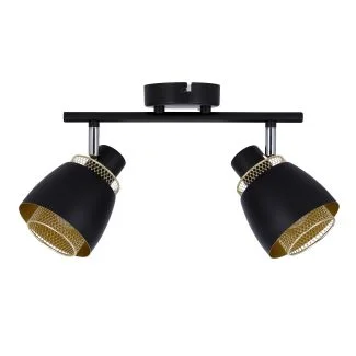 CANDELLUX 92-13743 ALEKSANDRIA LAMPA SUFITOWA LISTWA CZARNY 2X40W E14 KLOSZ CZARNY+ZŁOTY