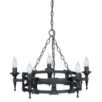 ELSTEAD SAXON SAX5 BLK 5Lt Chandelier