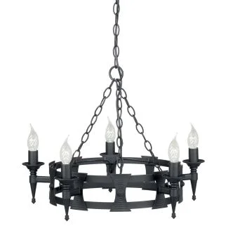 ELSTEAD SAXON SAX5 BLK 5Lt Chandelier
