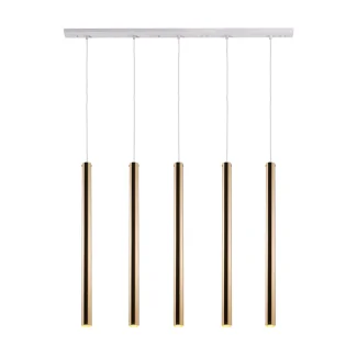 ANTIGO Lampa wisząca Akadi 5 - Mosiądz polerowany-biała (700 mm) 8888