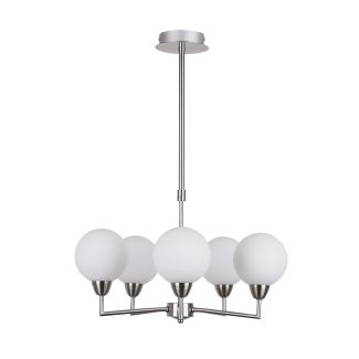 CANDELLUX 35-05458 LOGOS LAMPA WISZĄCA SATYNOWY 5X25W G9 KLOSZ BIAŁY