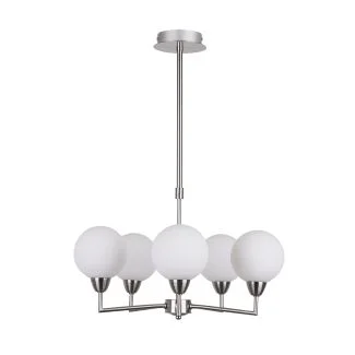 CANDELLUX 35-05458 LOGOS LAMPA WISZĄCA SATYNOWY 5X25W G9 KLOSZ BIAŁY