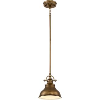 ELSTEAD Emery QZ-EMERY-P-S-WS 1 Light Mini Pendant - Weathered Brass