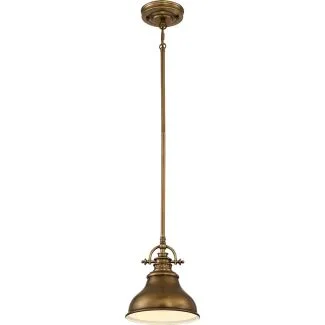 ELSTEAD Emery QZ-EMERY-P-S-WS 1 Light Mini Pendant - Weathered Brass