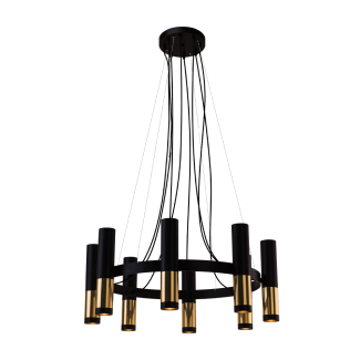 ANTIGO Lampa wisząca Kavos 8 - Mosiądz polerowany-czarna (730 mm) 8372