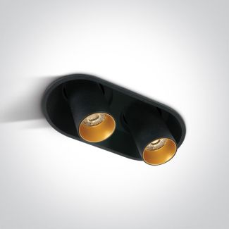 ONE LIGHT 11207C/B/W Kasandria czarny wpust COB LED 3000K 2x7W