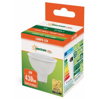 SPECTRUMLED 13133 Żarówka LED MR16 12V 6W SMD WW z MLECZNĄ SZYBKĄ SPECTRUM +