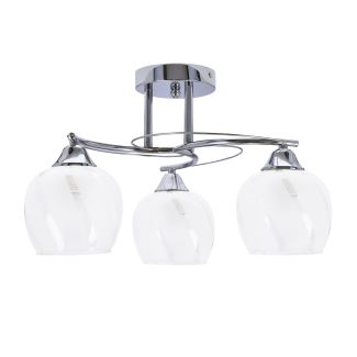 CANDELLUX 33-09456 PREGO LAMPA SUFITOWA CHROMOWY 3X40W E27 KLOSZ BEZBARWNY