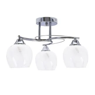 CANDELLUX 33-09456 PREGO LAMPA SUFITOWA CHROMOWY 3X40W E27 KLOSZ BEZBARWNY