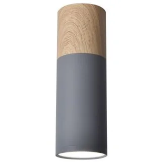 CANDELLUX 2284286 TUBA LAMPA SUFITOWA 1X15W GU10 6,8/20 SZARY+DREWNO