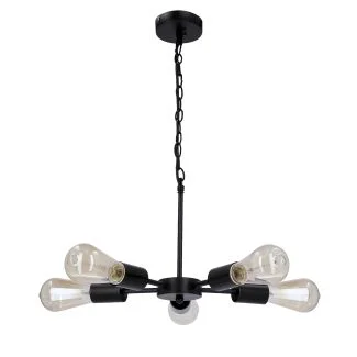 CANDELLUX 35-09388 SPARTA LAMPA WISZĄCA CZARNY 5X60W E27