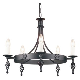 ELSTEAD BELFRY BY5 BLACK 5Lt Chandelier/Semi-Flush