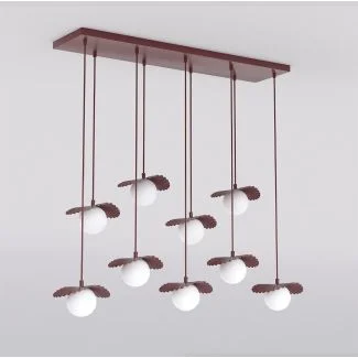 EMIBIG 1761/9 FLORA 9 BURGUNDY OPAL Lampa wisząca