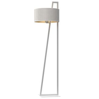 LUMINEX 5222 Lampa podł. Loft shade white,  cylinder shade dia 400 h 200 white/gold 1