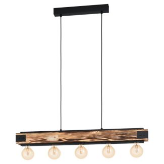 EGLO 43468 LAMPA LAYHAM OPRAWA WISZĄCA HL/5 SCHWARZ/HOLZ GEFLÄMMT LAYHAM