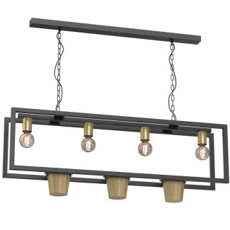 LUMINEX 5368 żyrandol Flores black/gold 4xE27