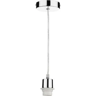 DAR SP65 1LT POLISHED CHROME E27 SUSPENSION CLEAR CABLE