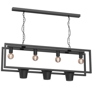 LUMINEX 5371 żyrandol Flores black 4xE27