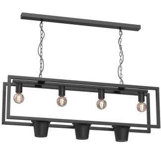 LUMINEX 5371 żyrandol Flores black 4xE27