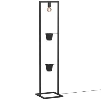 LUMINEX 5372 lampa podł Flores (2 flower pots) black 1xE27
