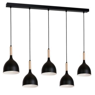 LUMINEX 1877 oprawa sufitowa Noak wood żyrandol czarny