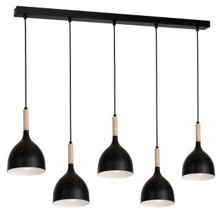 LUMINEX 1877 oprawa sufitowa Noak wood żyrandol czarny