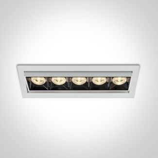 ONE LIGHT 51506B/W/W Rodi biały wpuszczany downlight z odbłyśnikiem ciemny chrom COB LED 3000K 20W