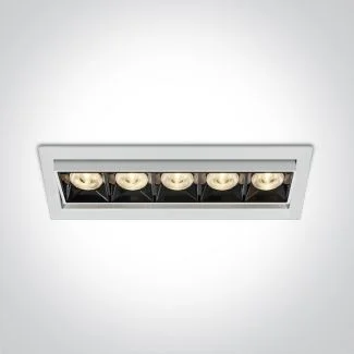 ONE LIGHT 51506B/W/W Rodi biaĆy wpuszczany downlight z odbĆyĆnikiem ciemny chrom COB LED 3000K 20W