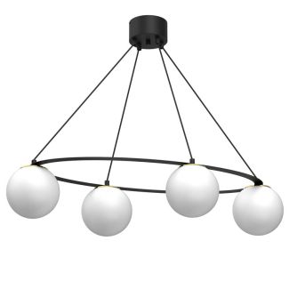 LUMINEX 5672 żyrandol Ballo elipse black/gold 4xE27