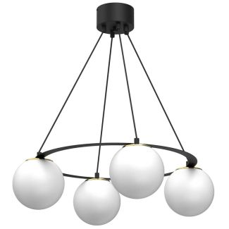 LUMINEX 5673 żyrandol Ballo round black/gold 4xE27