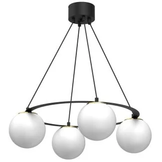 LUMINEX 5673 żyrandol Ballo round black/gold 4xE27