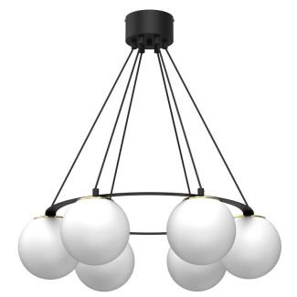 LUMINEX 5674 żyrandol Ballo round black/gold 6xE27