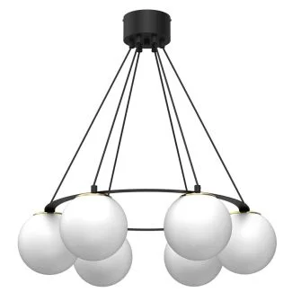 LUMINEX 5674 żyrandol Ballo round black/gold 6xE27