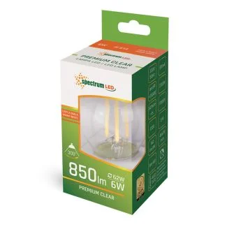 SPECTRUMLED 14389 Żarówka LED KULKA E-14 230V 6W COG WW CLEAR SPECTRUM