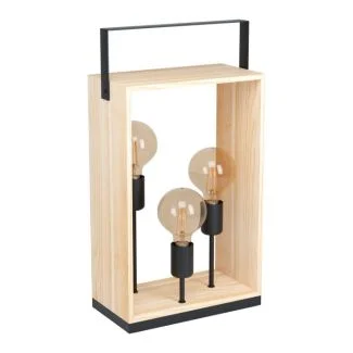EGLO 43416 LAMPA FAMBOROUGH OPRAWA STOŁOWA TL/3 E27 SCHWARZ/HOLZ FAMBOROUGH