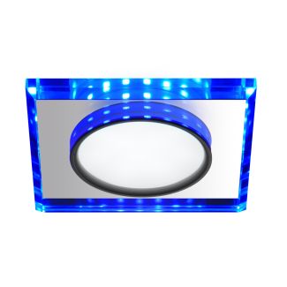CANDELLUX 2263892 SSP-22 CH/TR+BL 8W LED 230V RING LED NIEBIESKI oczko sufitowe lampa sufitowa STAŁA KWADRATOWA SZKŁO TRANSPARENTNE
